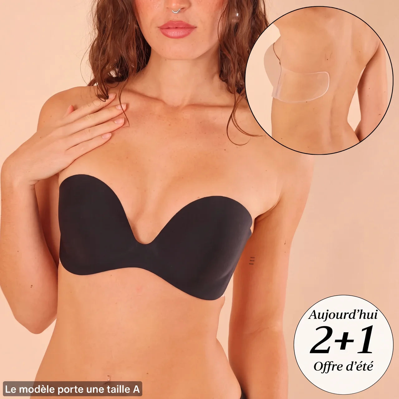Soutien-gorge push-up adhésif invisible