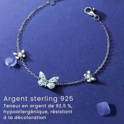 Bracelet papillon bleu Rêve lumineux