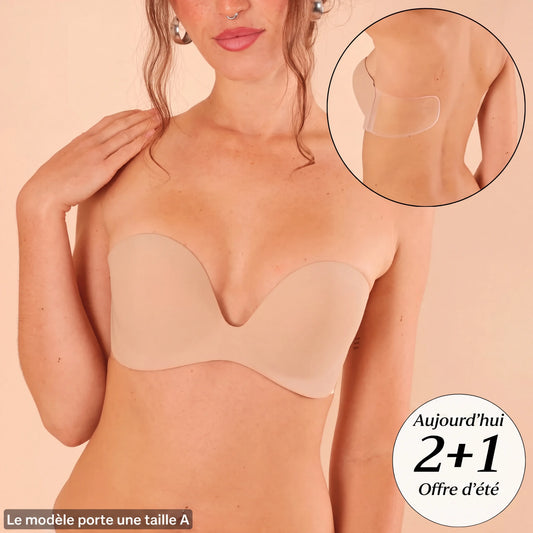 Soutien-gorge push-up adhésif invisible