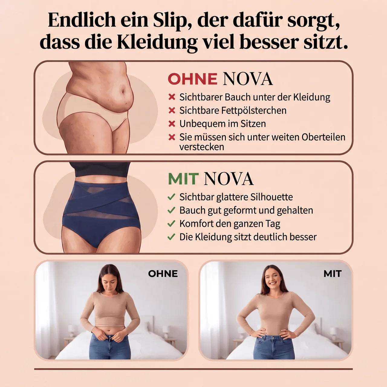 Hochtaillierte formende Unterhose