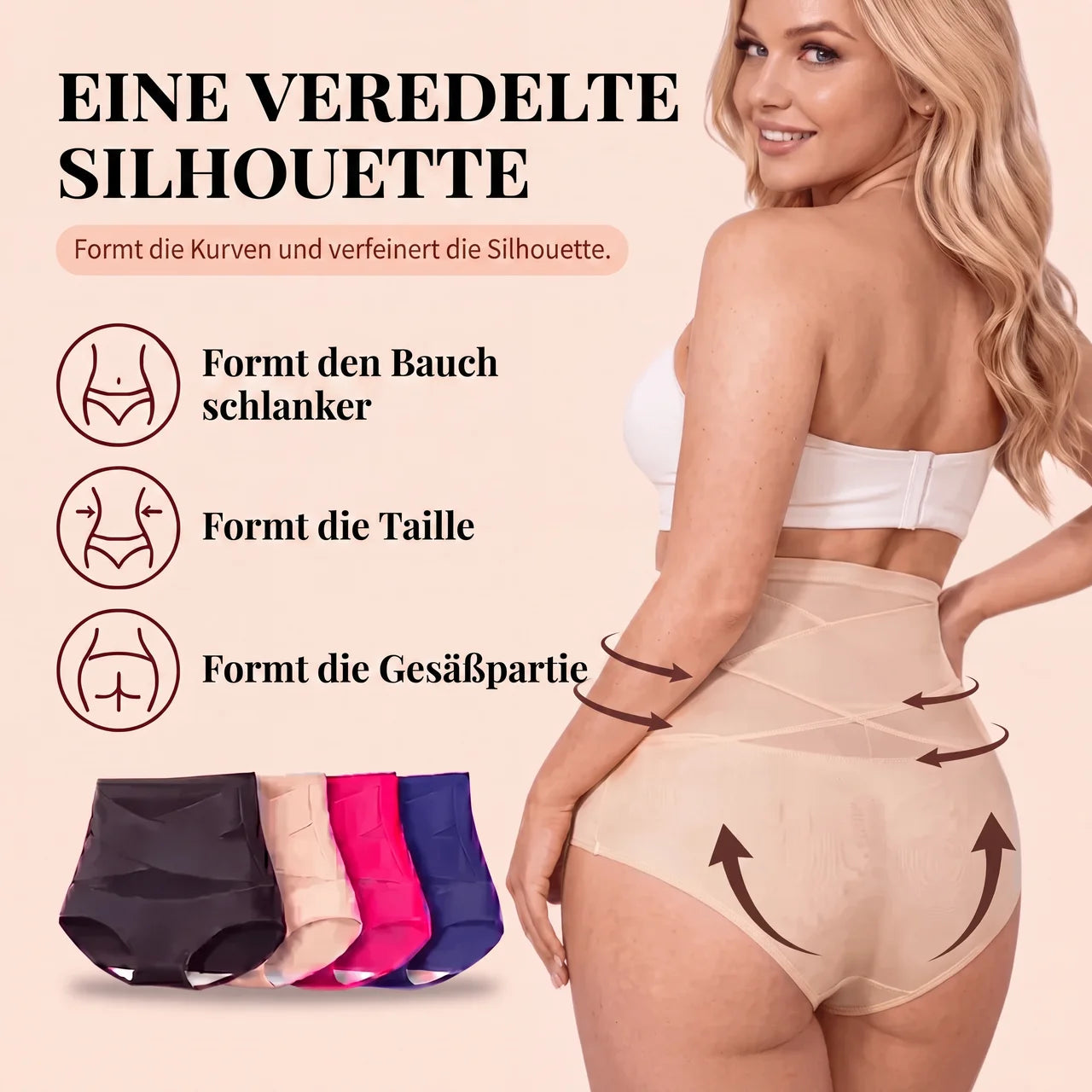 Hochtaillierte formende Unterhose