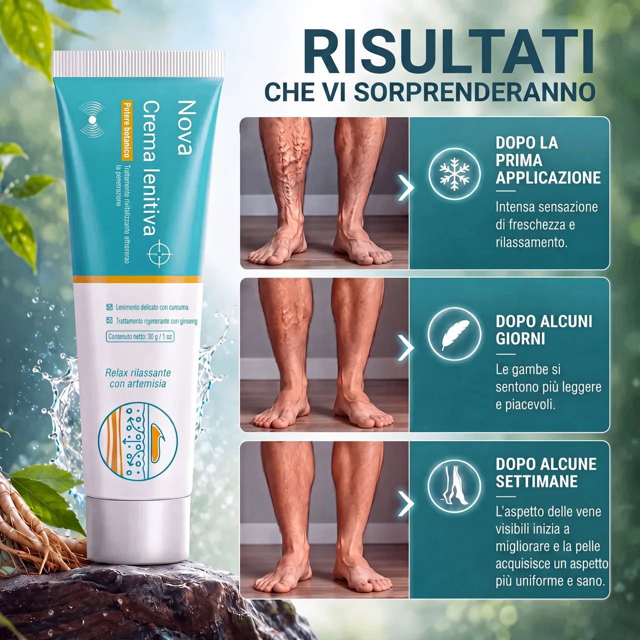 Gel contro le vene varicose e le gambe gonfie