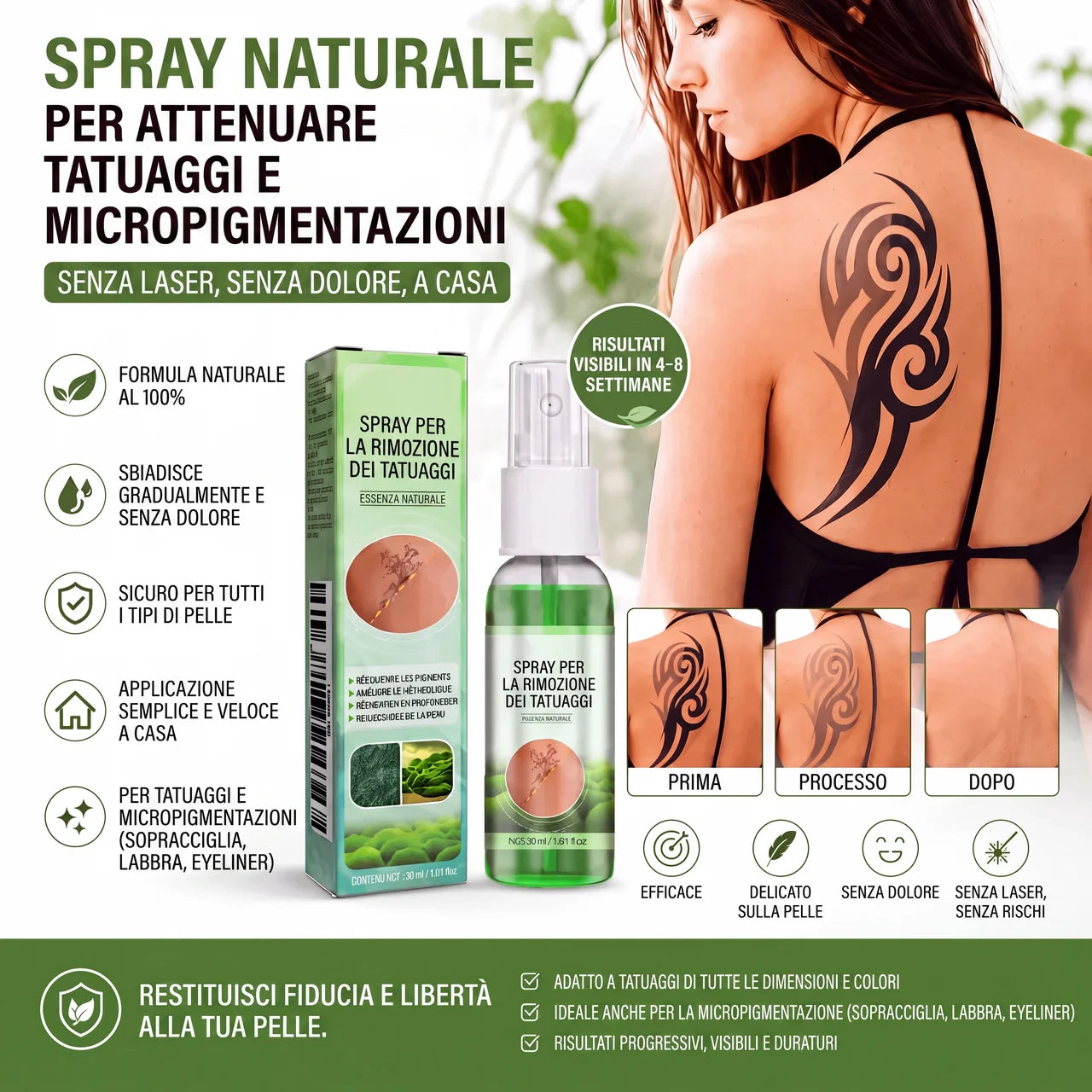 Spray per la rimozione dei tatuaggi
