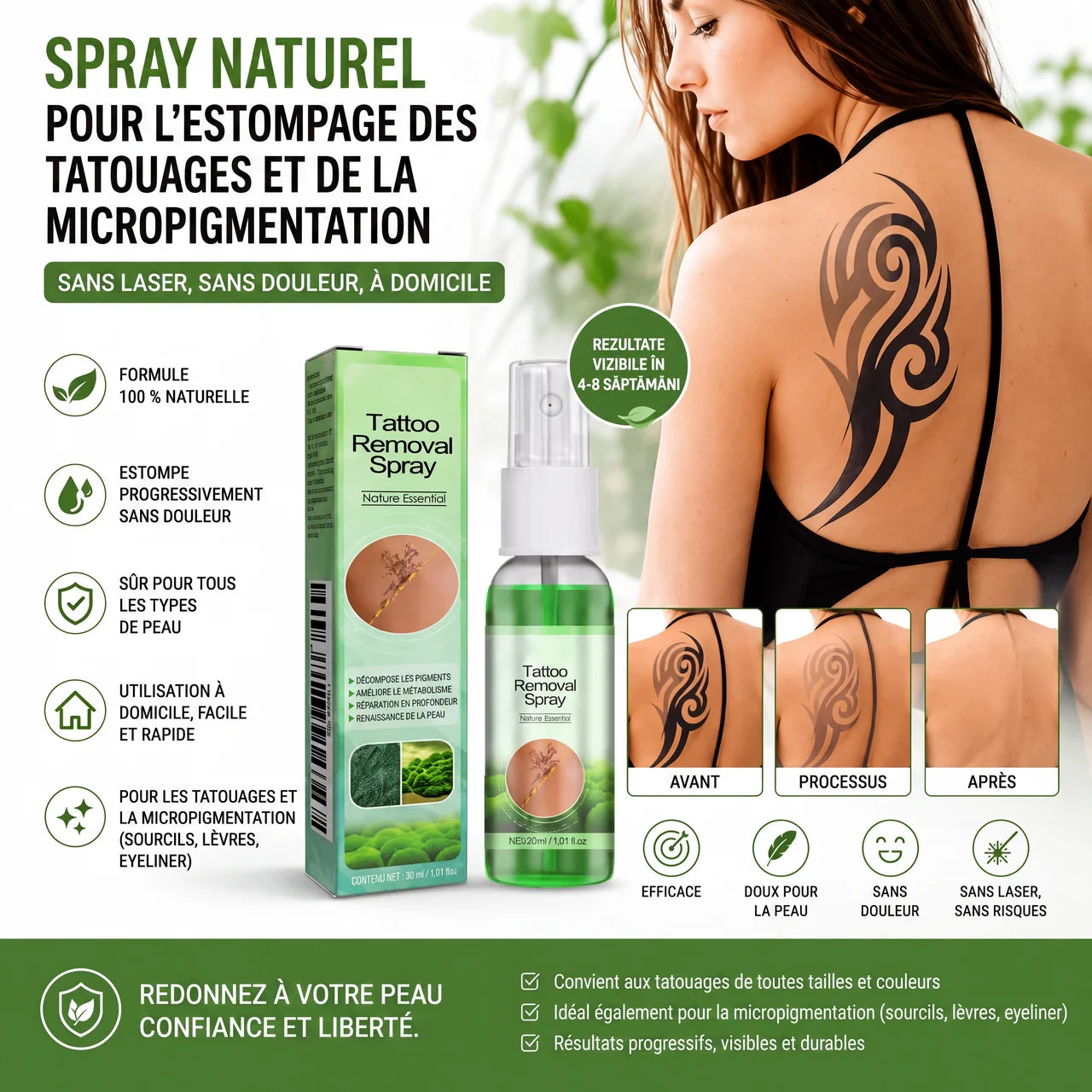 Spray pour enlever les tatouages