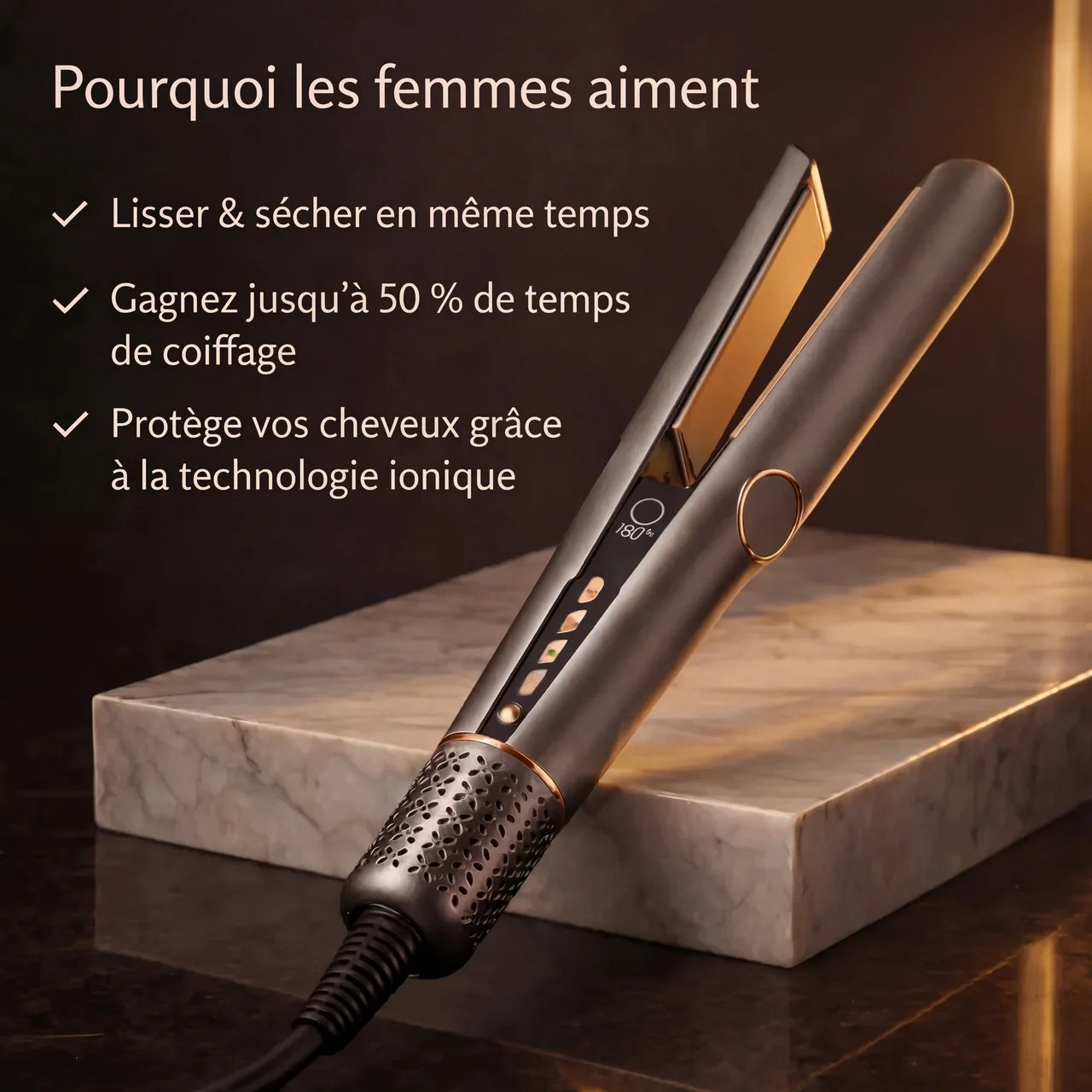 2-en-1 Lisseur & Séchoir