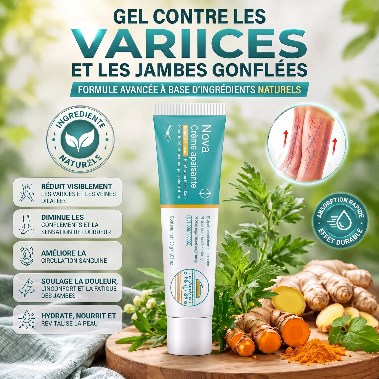 Gel contre les varices et les jambes gonflées